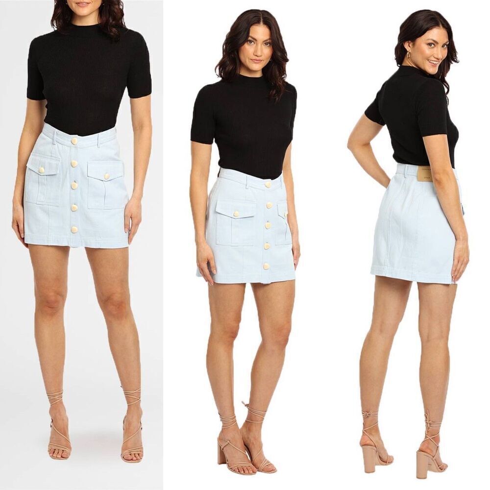 Significant Other Women's Size 6 Denim Hire Regina Mini A Line Skirt Minimalist